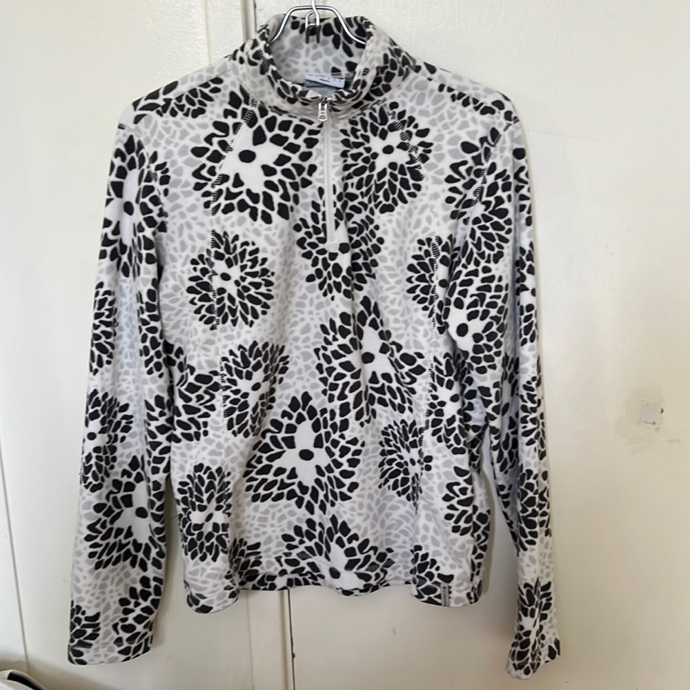 Columbia micro fleece zip T top floral pattern, M